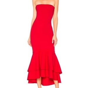 Lovers + Friends Red Dillion Midi Cocktail Dress